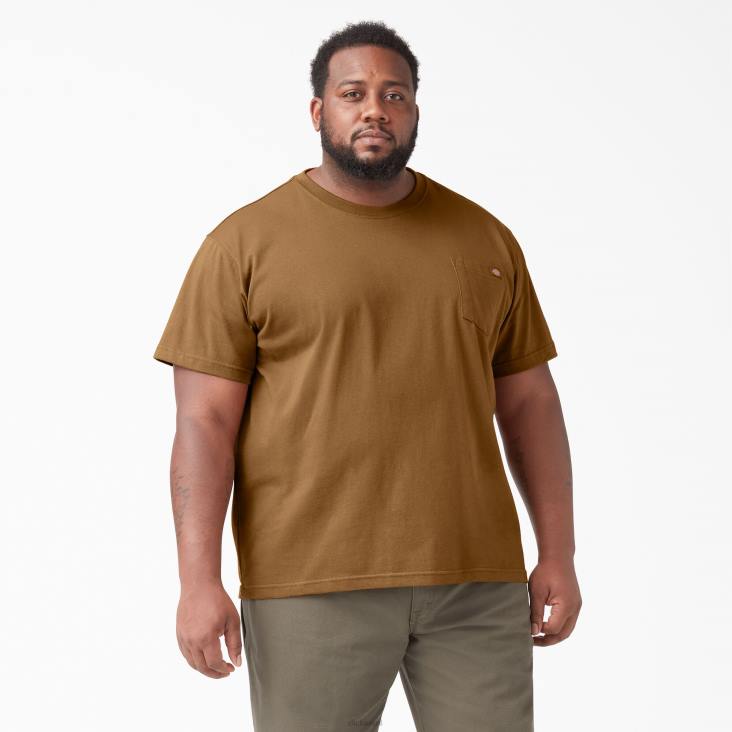 Heren Dickies zwaargewicht T-shirt met korte mouwen bruine eend (bd) kleding 6F0X505