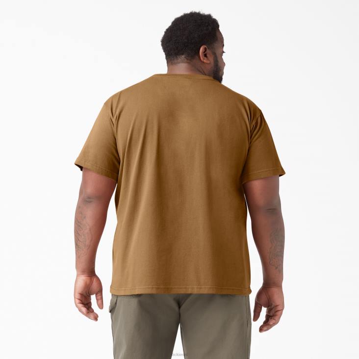 Heren Dickies zwaargewicht T-shirt met korte mouwen bruine eend (bd) kleding 6F0X505