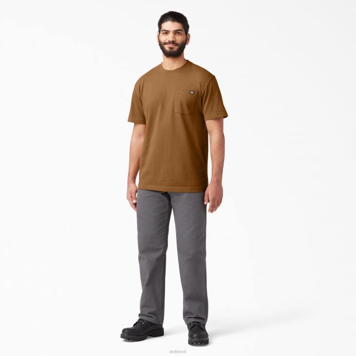 Heren Dickies zwaargewicht T-shirt met korte mouwen bruine eend (bd) kleding 6F0X505