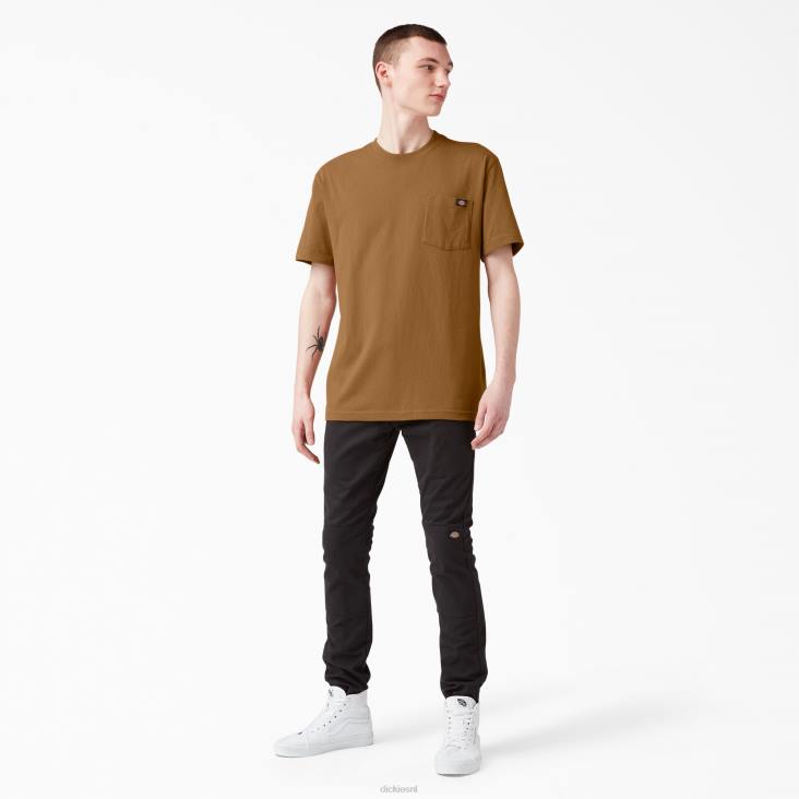 Heren Dickies zwaargewicht T-shirt met korte mouwen bruine eend (bd) kleding 6F0X505