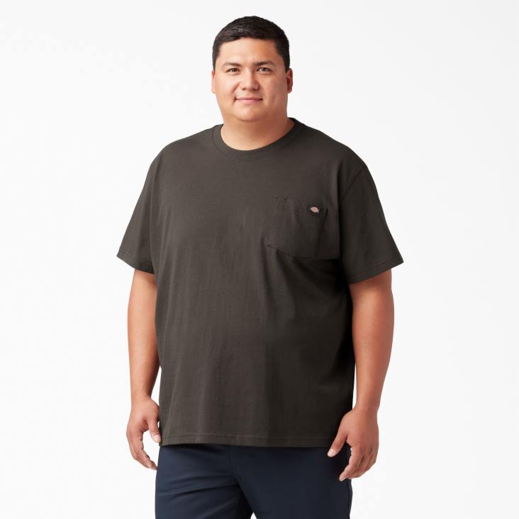 Heren Dickies zwaargewicht T-shirt met korte mouwen chocoladebruin (cb) kleding 6F0X510