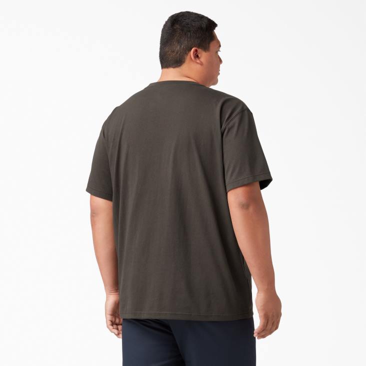 Heren Dickies zwaargewicht T-shirt met korte mouwen chocoladebruin (cb) kleding 6F0X510