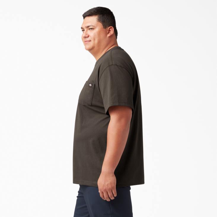 Heren Dickies zwaargewicht T-shirt met korte mouwen chocoladebruin (cb) kleding 6F0X510