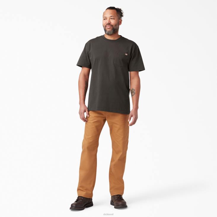 Heren Dickies zwaargewicht T-shirt met korte mouwen chocoladebruin (cb) kleding 6F0X510