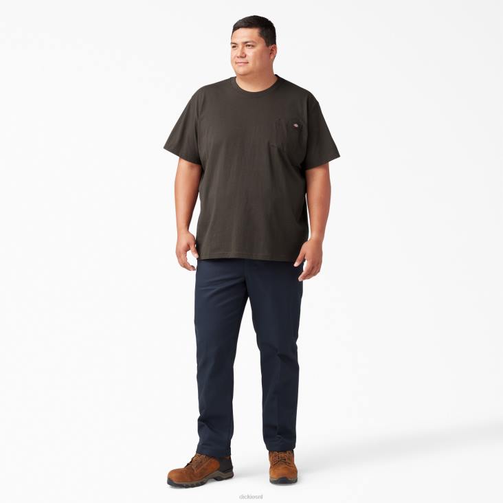 Heren Dickies zwaargewicht T-shirt met korte mouwen chocoladebruin (cb) kleding 6F0X510