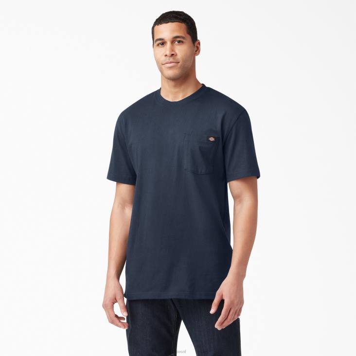 Heren Dickies zwaargewicht T-shirt met korte mouwen donker marineblauw (dn) kleding 6F0X513