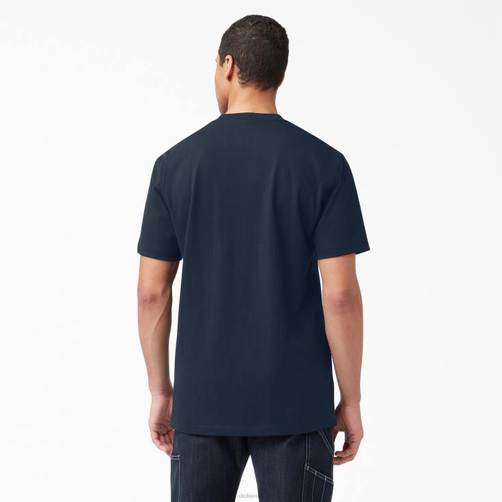 Heren Dickies zwaargewicht T-shirt met korte mouwen donker marineblauw (dn) kleding 6F0X513