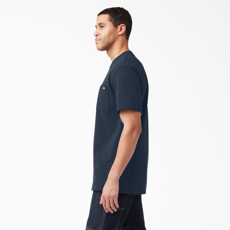 Heren Dickies zwaargewicht T-shirt met korte mouwen donker marineblauw (dn) kleding 6F0X513