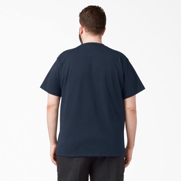 Heren Dickies zwaargewicht T-shirt met korte mouwen donker marineblauw (dn) kleding 6F0X513