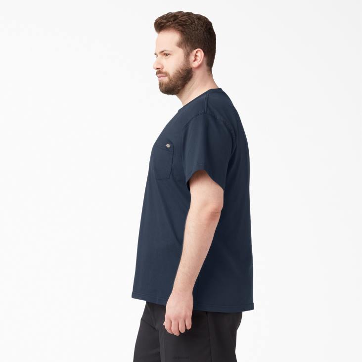 Heren Dickies zwaargewicht T-shirt met korte mouwen donker marineblauw (dn) kleding 6F0X513