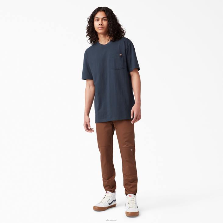 Heren Dickies zwaargewicht T-shirt met korte mouwen donker marineblauw (dn) kleding 6F0X513