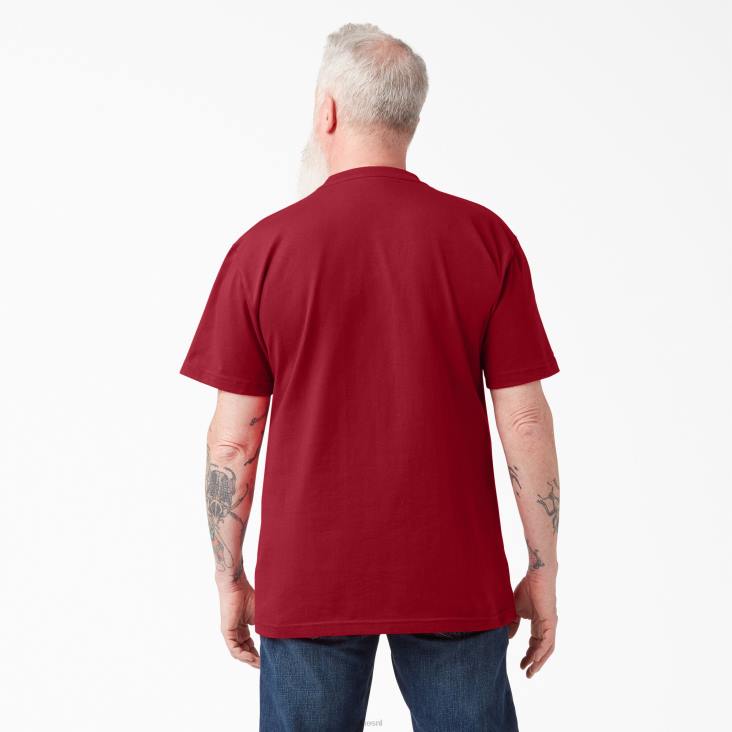 Heren Dickies zwaargewicht T-shirt met korte mouwen engels rood (er) kleding 6F0X515