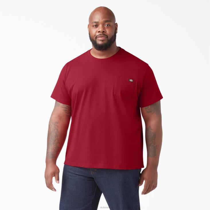 Heren Dickies zwaargewicht T-shirt met korte mouwen engels rood (er) kleding 6F0X515