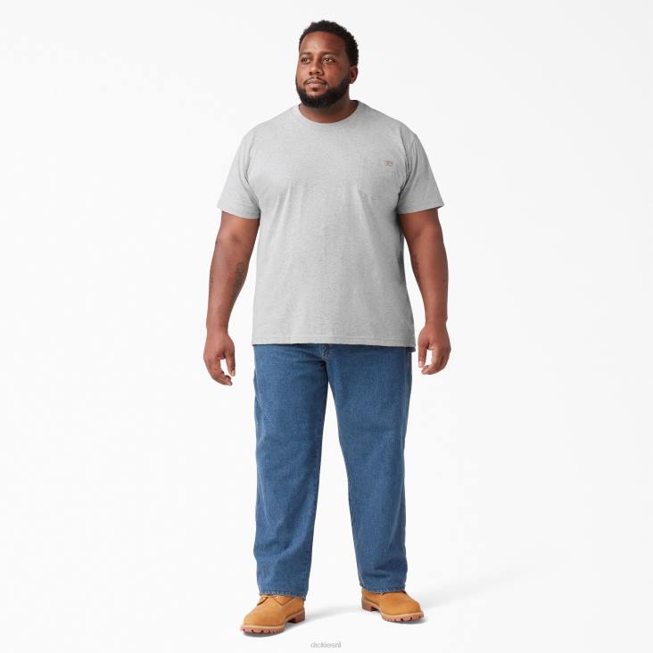 Heren Dickies zwaargewicht T-shirt met korte mouwen grijs gespikkeld (hg) kleding 6F0X517