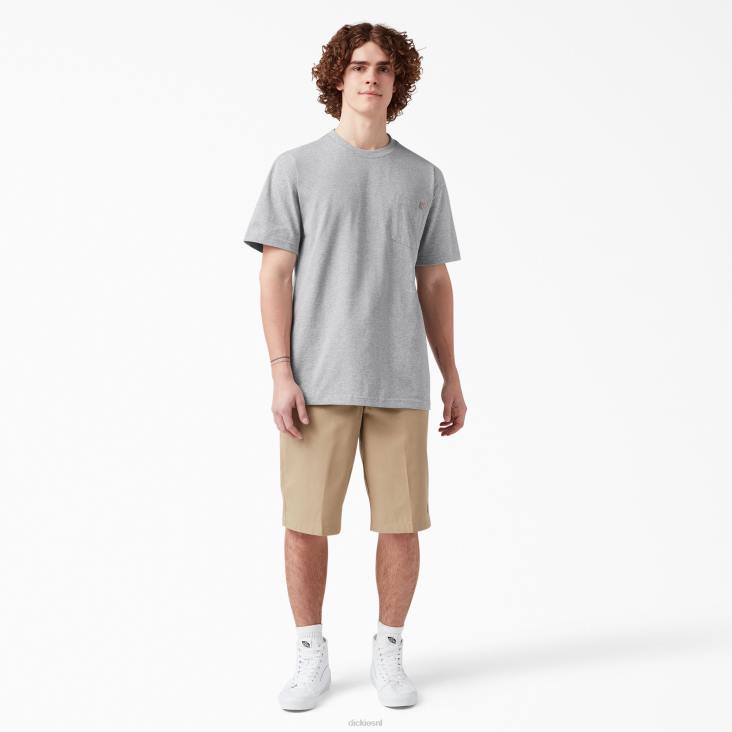 Heren Dickies zwaargewicht T-shirt met korte mouwen grijs gespikkeld (hg) kleding 6F0X517