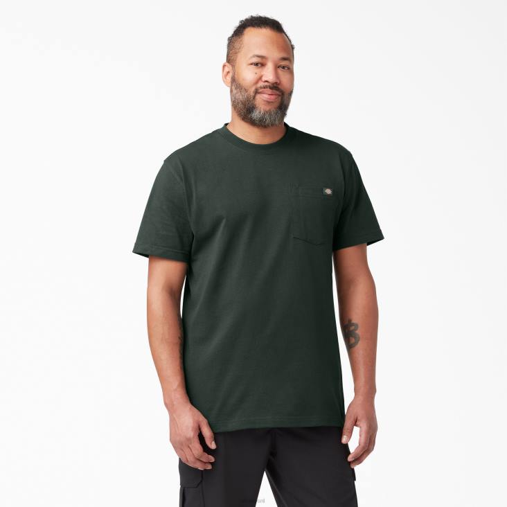 Heren Dickies zwaargewicht T-shirt met korte mouwen jager groen (gh) kleding 6F0X516