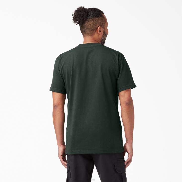 Heren Dickies zwaargewicht T-shirt met korte mouwen jager groen (gh) kleding 6F0X516