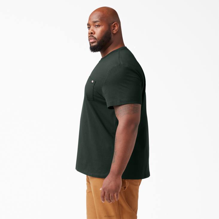 Heren Dickies zwaargewicht T-shirt met korte mouwen jager groen (gh) kleding 6F0X516