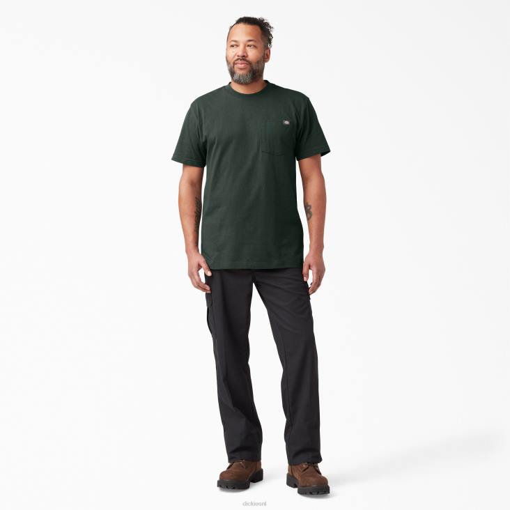 Heren Dickies zwaargewicht T-shirt met korte mouwen jager groen (gh) kleding 6F0X516