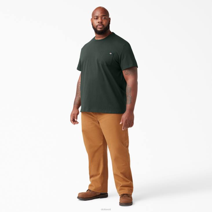 Heren Dickies zwaargewicht T-shirt met korte mouwen jager groen (gh) kleding 6F0X516