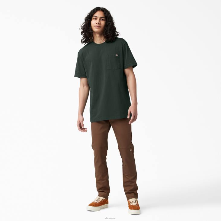 Heren Dickies zwaargewicht T-shirt met korte mouwen jager groen (gh) kleding 6F0X516