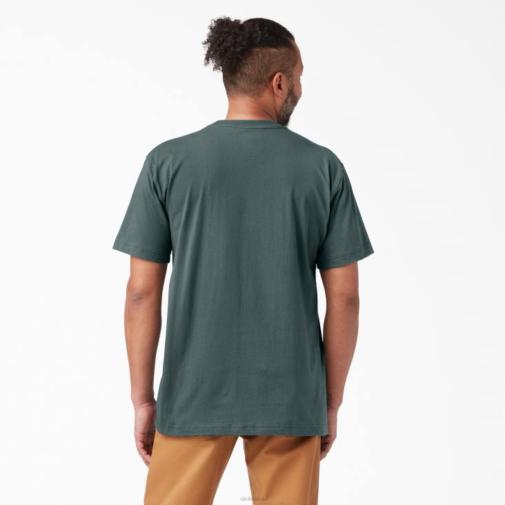Heren Dickies zwaargewicht T-shirt met korte mouwen lincoln groen (ln) kleding 6F0X518