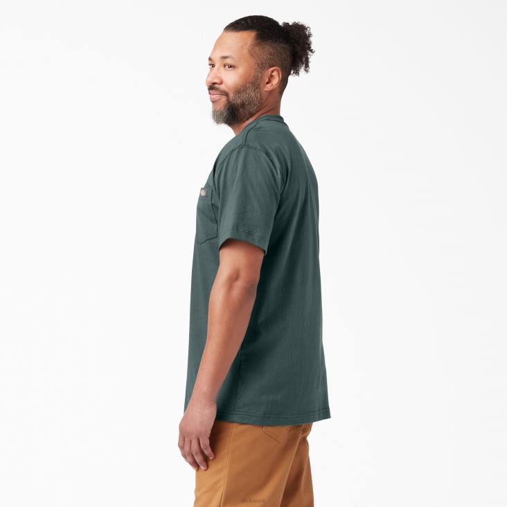 Heren Dickies zwaargewicht T-shirt met korte mouwen lincoln groen (ln) kleding 6F0X518