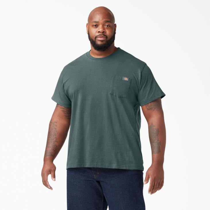 Heren Dickies zwaargewicht T-shirt met korte mouwen lincoln groen (ln) kleding 6F0X518