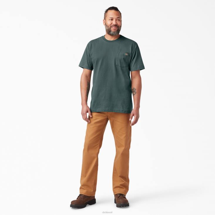 Heren Dickies zwaargewicht T-shirt met korte mouwen lincoln groen (ln) kleding 6F0X518
