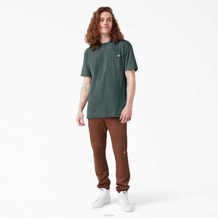 Heren Dickies zwaargewicht T-shirt met korte mouwen lincoln groen (ln) kleding 6F0X518