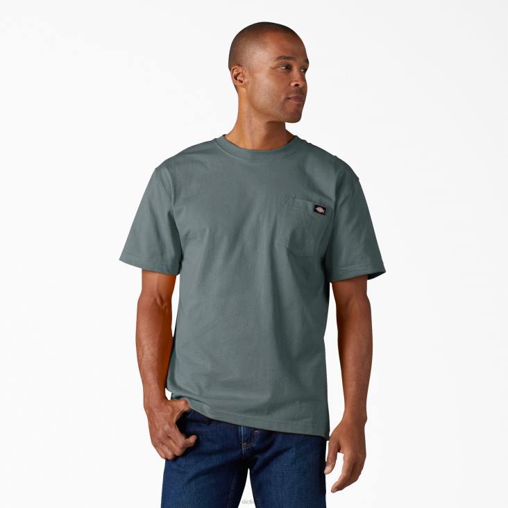 Heren Dickies zwaargewicht T-shirt met korte mouwen rookblauw (bm) kleding 6F0X507