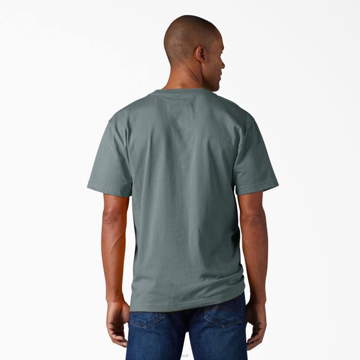 Heren Dickies zwaargewicht T-shirt met korte mouwen rookblauw (bm) kleding 6F0X507