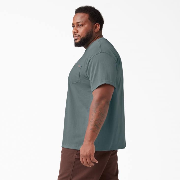 Heren Dickies zwaargewicht T-shirt met korte mouwen rookblauw (bm) kleding 6F0X507