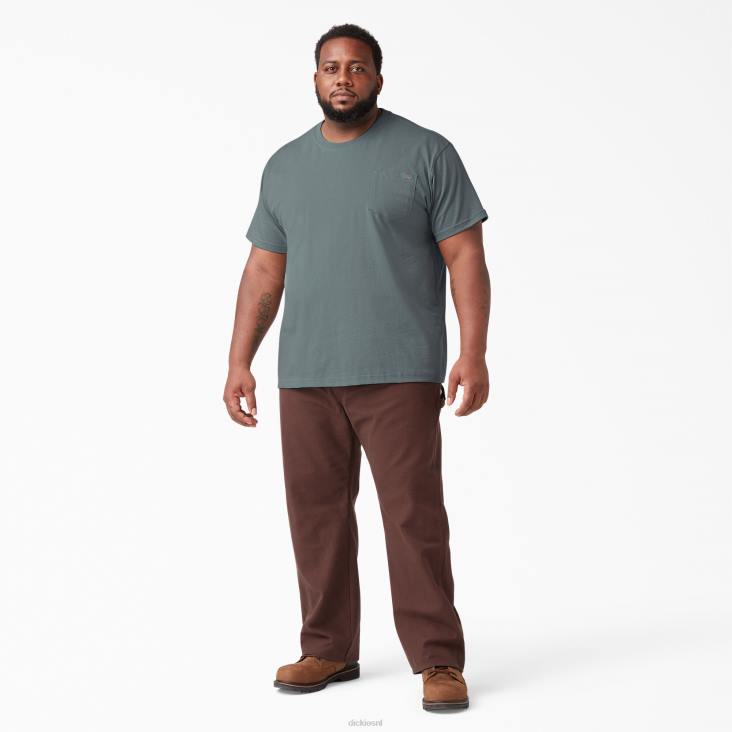 Heren Dickies zwaargewicht T-shirt met korte mouwen rookblauw (bm) kleding 6F0X507