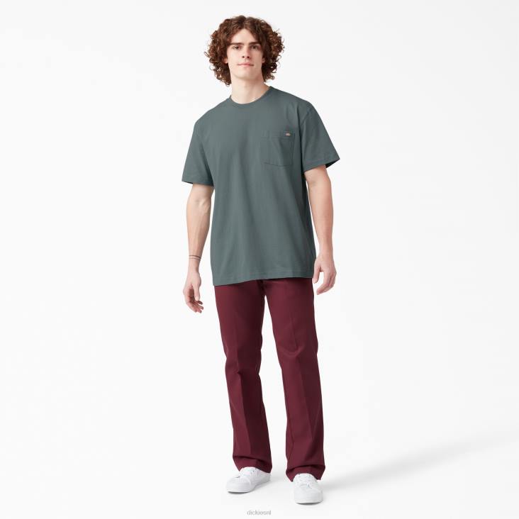 Heren Dickies zwaargewicht T-shirt met korte mouwen rookblauw (bm) kleding 6F0X507