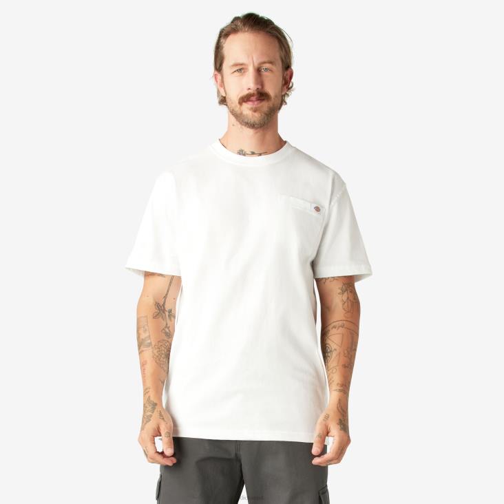 Heren Dickies zwaargewicht T-shirt met korte mouwen wit (wh) kleding 6F0X523