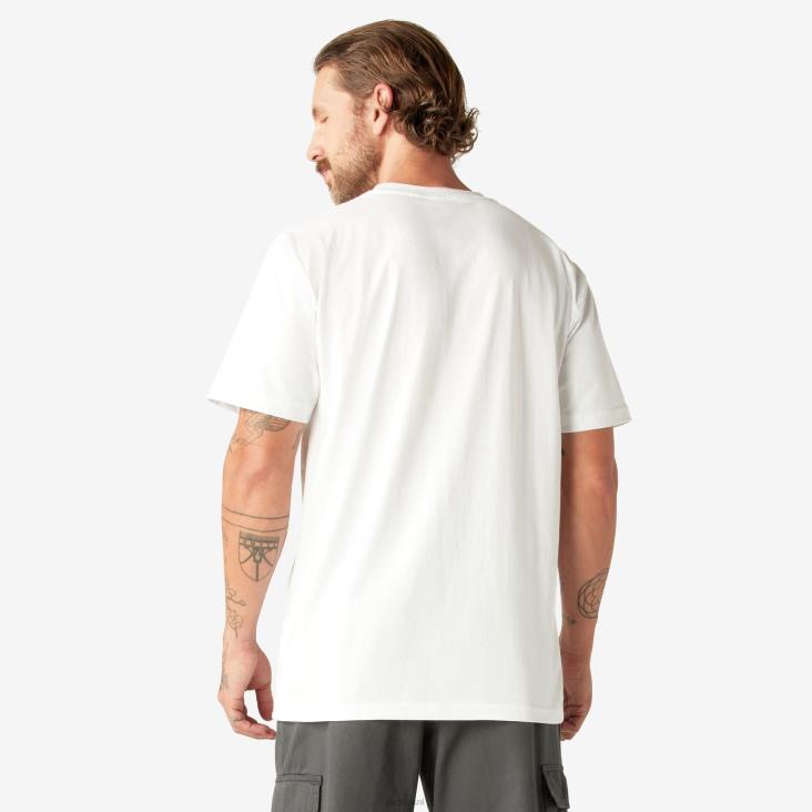 Heren Dickies zwaargewicht T-shirt met korte mouwen wit (wh) kleding 6F0X523