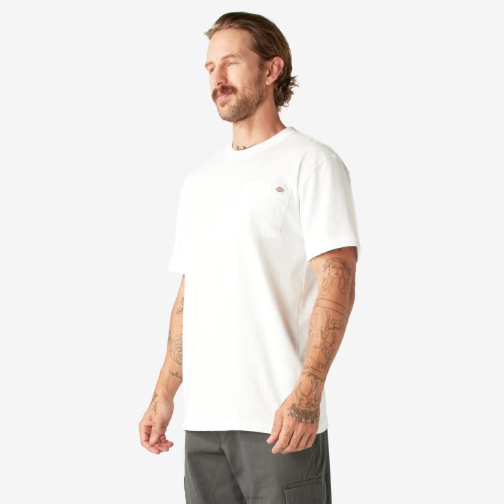 Heren Dickies zwaargewicht T-shirt met korte mouwen wit (wh) kleding 6F0X523