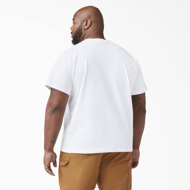 Heren Dickies zwaargewicht T-shirt met korte mouwen wit (wh) kleding 6F0X523