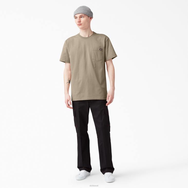 Heren Dickies zwaargewicht T-shirt met korte mouwen woestijnzand (ds) kleding 6F0X514