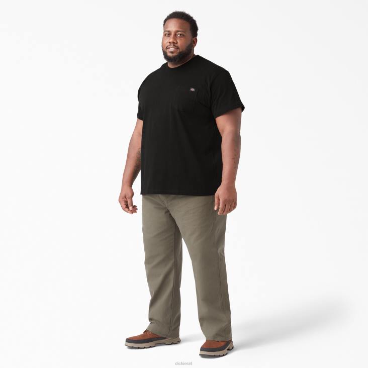 Heren Dickies zwaargewicht T-shirt met korte mouwen zwart (bk) kleding 6F0X506