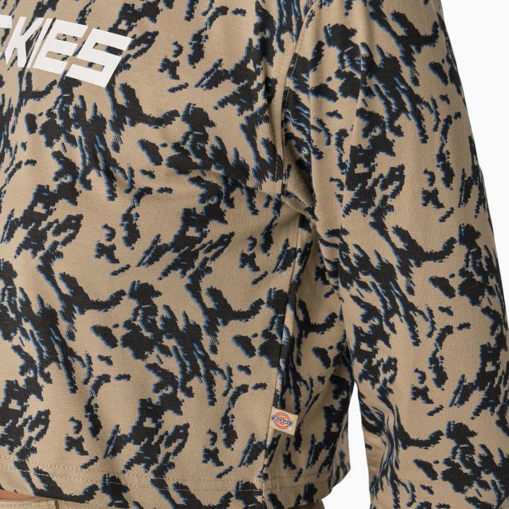 vrouwen Dickies Camo cropped T-shirt met lange mouwen woestijnzand glitch camo (dhd) kleding 6F0X2186