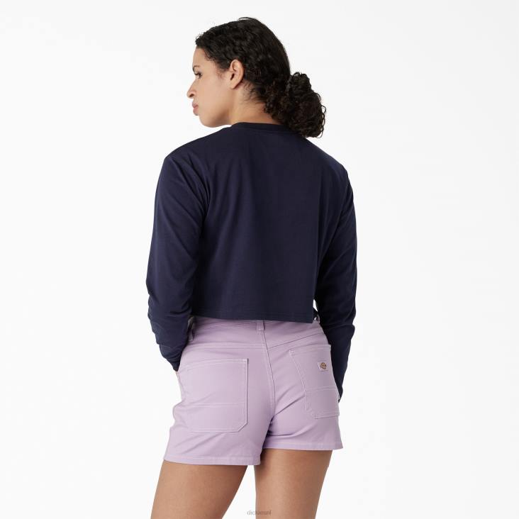 vrouwen Dickies Cropped T-shirt met lange mouwen en vlinderprint inkt marine (ik) kleding 6F0X2126