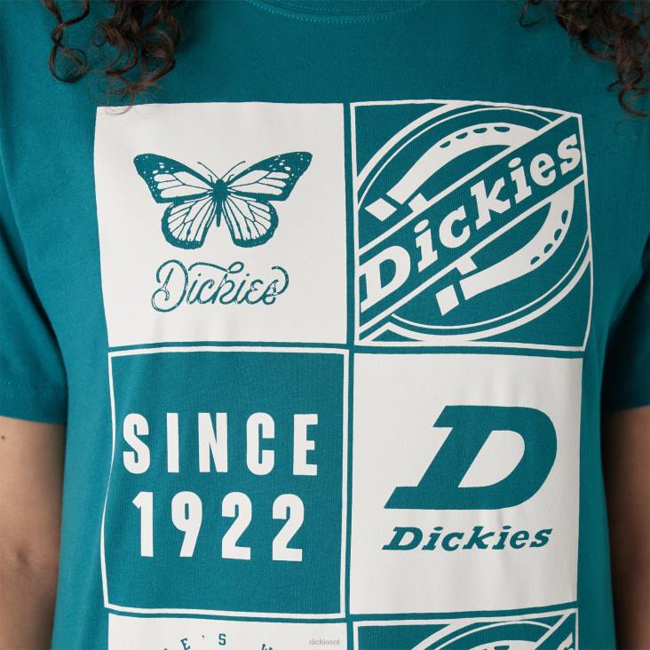 vrouwen Dickies T-shirt met grafische band diep meer (dl2) kleding 6F0X2211