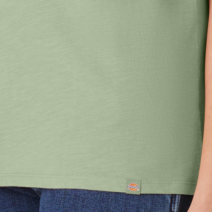 vrouwen Dickies T-shirt met korte mouwen en v-hals celadon groen (c2g) kleding 6F0X2060