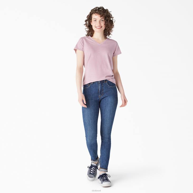 vrouwen Dickies T-shirt met korte mouwen en v-hals mauve schaduwen (vs) kleding 6F0X2067