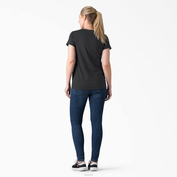 vrouwen Dickies T-shirt met korte mouwen en v-hals zwart (kbk) kleding 6F0X2065
