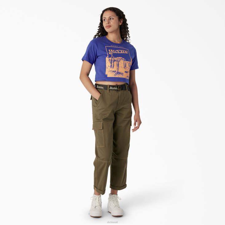 vrouwen Dickies bijgesneden t-shirt met woestijnafbeelding satijnen hemel (sk2) kleding 6F0X2133