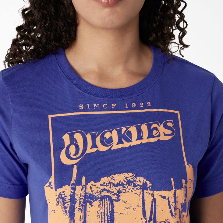 vrouwen Dickies bijgesneden t-shirt met woestijnafbeelding satijnen hemel (sk2) kleding 6F0X2133