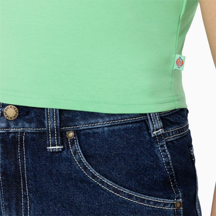 vrouwen Dickies cropped t-shirt met maple valley-logo appelmunt (ar2) kleding 6F0X2094